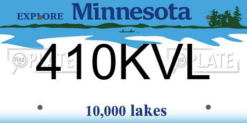 410KVL Minnesota License Plate