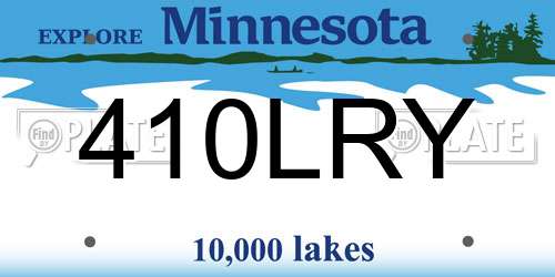410LRY Minnesota License Plate