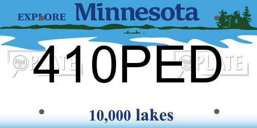 410PED Minnesota License Plate