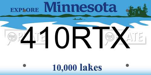 410RTX Minnesota License Plate