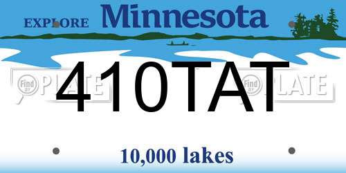 410TAT Minnesota License Plate
