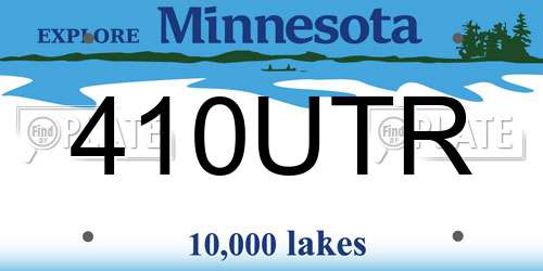 410UTR Minnesota License Plate