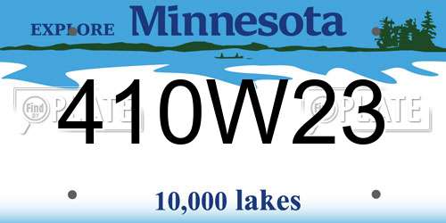 410W23 Minnesota License Plate