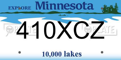 410XCZ Minnesota License Plate