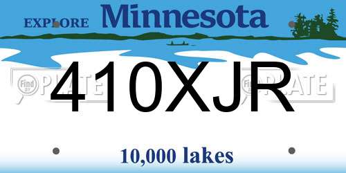 410XJR Minnesota License Plate