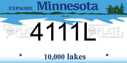 4111L Minnesota License Plate
