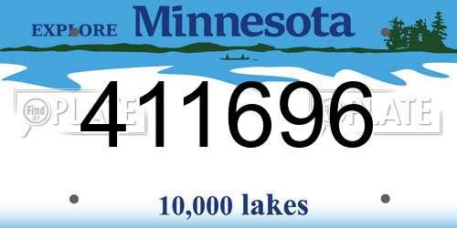 411696 Minnesota License Plate