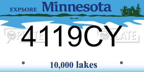 4119CY Minnesota License Plate