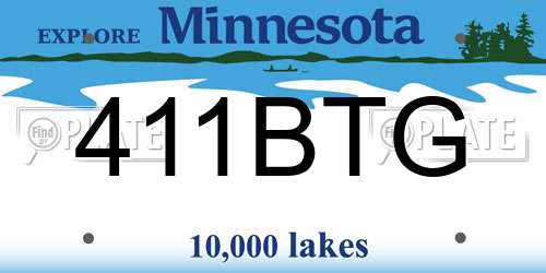 411BTG Minnesota License Plate
