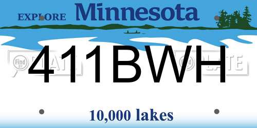 411BWH Minnesota License Plate