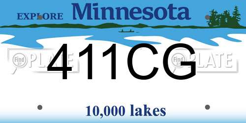 411CG Minnesota License Plate