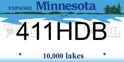 411HDB Minnesota License Plate