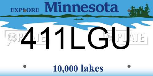 411LGU Minnesota License Plate