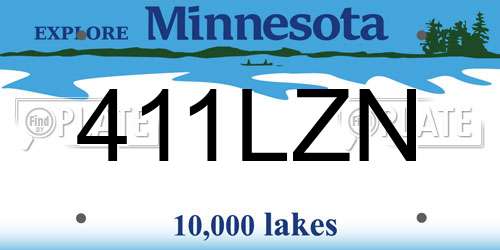 411LZN Minnesota License Plate