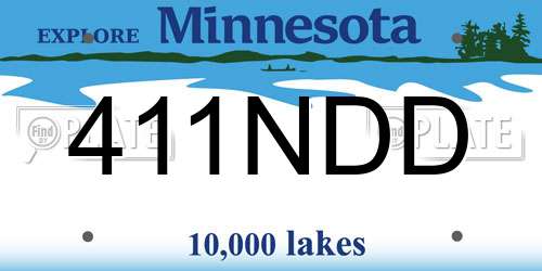 411NDD Minnesota License Plate