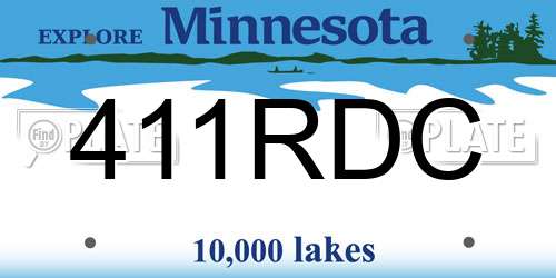411RDC Minnesota License Plate