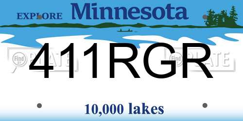 411RGR Minnesota License Plate