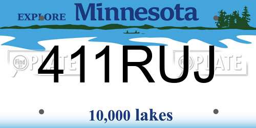 411RUJ Minnesota License Plate