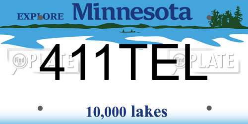411TEL Minnesota License Plate