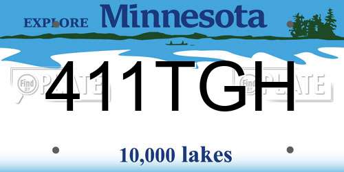 411TGH Minnesota License Plate