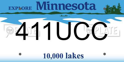 411UCC Minnesota License Plate
