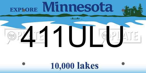 411ULU Minnesota License Plate