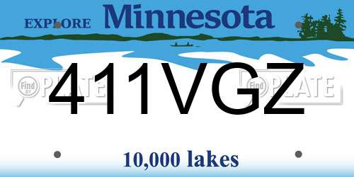 411VGZ Minnesota License Plate