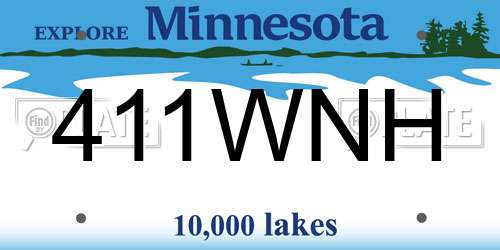 411WNH Minnesota License Plate