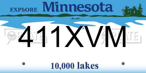 411XVM Minnesota License Plate