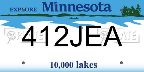 412JEA Minnesota License Plate