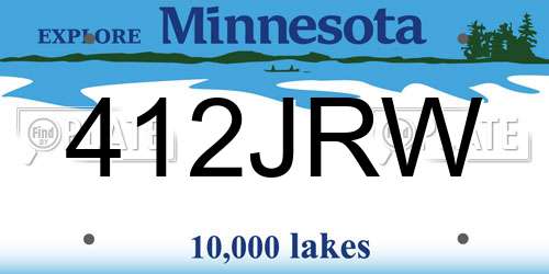 412JRW Minnesota License Plate