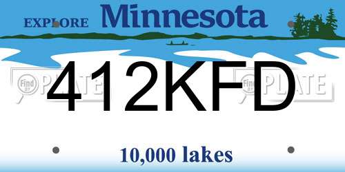 412KFD Minnesota License Plate