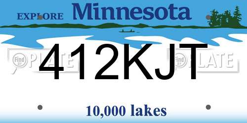 412KJT Minnesota License Plate