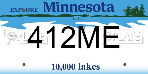 412ME Minnesota License Plate