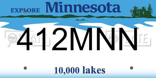412MNN Minnesota License Plate
