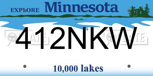 412NKW Minnesota License Plate