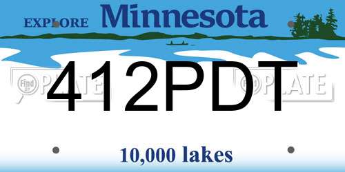 412PDT Minnesota License Plate