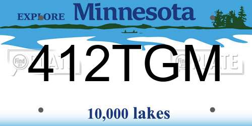 412TGM Minnesota License Plate