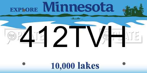412TVH Minnesota License Plate