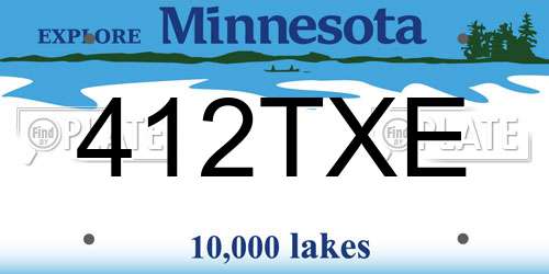 412TXE Minnesota License Plate
