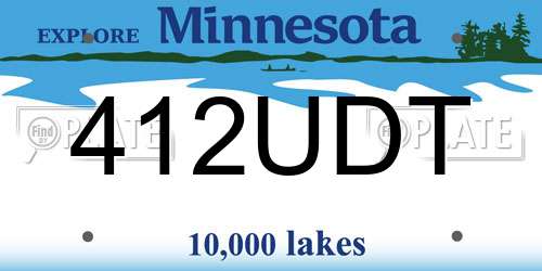 412UDT Minnesota License Plate