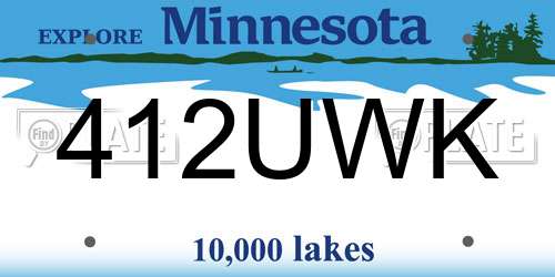 412UWK Minnesota License Plate