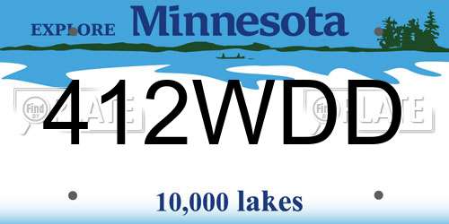 412WDD Minnesota License Plate