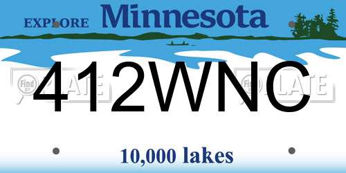 412WNC Minnesota License Plate