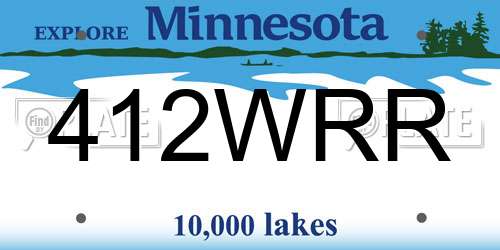 412WRR Minnesota License Plate