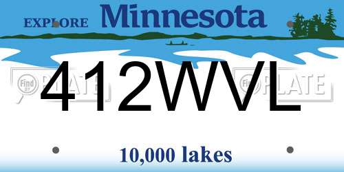 412WVL Minnesota License Plate