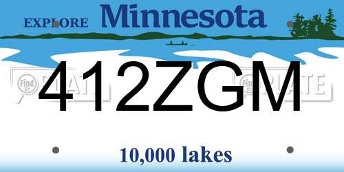 412ZGM Minnesota License Plate