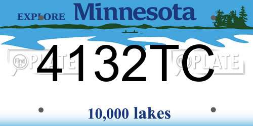 4132TC Minnesota License Plate