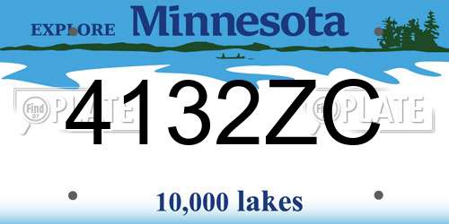 4132ZC Minnesota License Plate