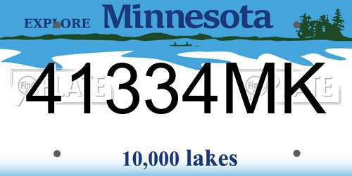 41334MK Minnesota License Plate